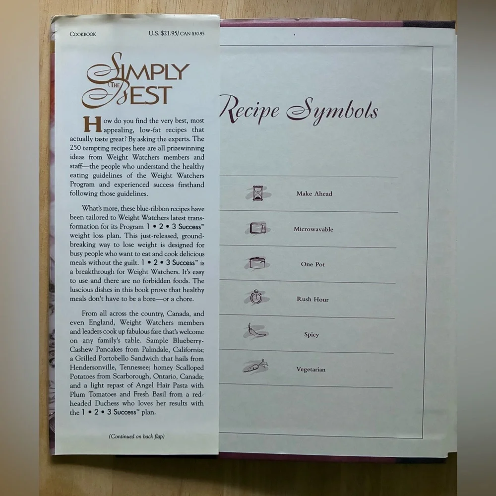 Weight Watchers Simply the Best 250 Prize-Winning Recipes 1997 Hardcover